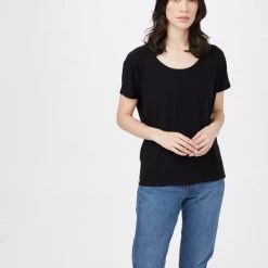 Tentree Women Ribbed Scoop Neck T-Shirt