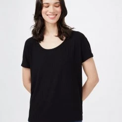 Tentree Women Ribbed Scoop Neck T-Shirt
