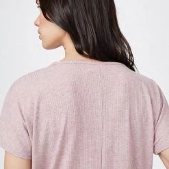 Tentree Women Ribbed Scoop Neck T-Shirt