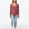 Tentree Women Ribbed Henley Longsleeve