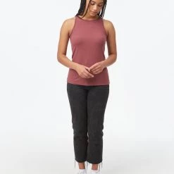 Tentree Women Ribbed High Neck Tank