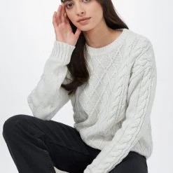 Tentree Women Highline Wool Cable Crew Sweater