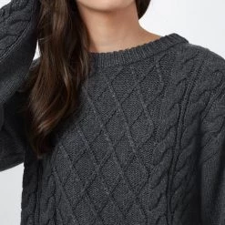 Tentree Women Highline Wool Cable Crew Sweater