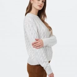 Tentree Women Highline Wool Cable Crew Sweater