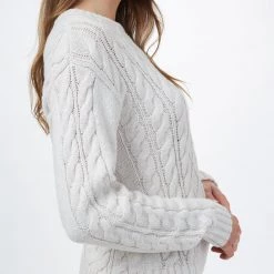 Tentree Women Highline Wool Cable Crew Sweater